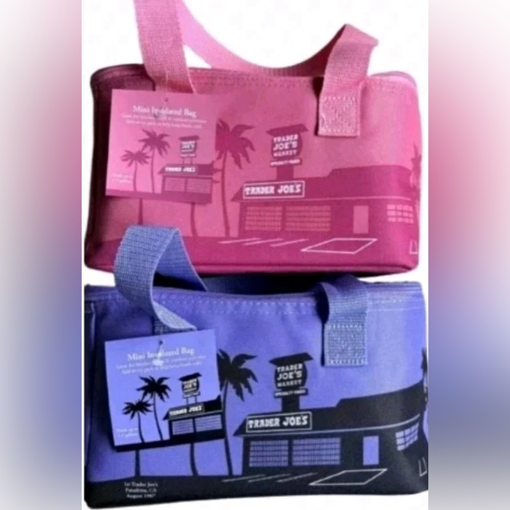Trader Joe’s Set of 2 Mini Insulated Purple & Pink coolers.